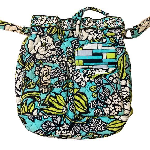 Vera Bradley Island Blooms Cinch-Top Backpack Multicolored Women’s - Picture 1 of 13